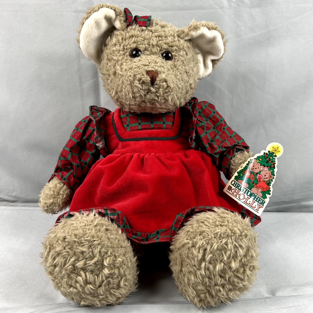Holly Plush Teddy Bear "Christopher and Holly" Christmas Toys R Us ©1994 19" NWT